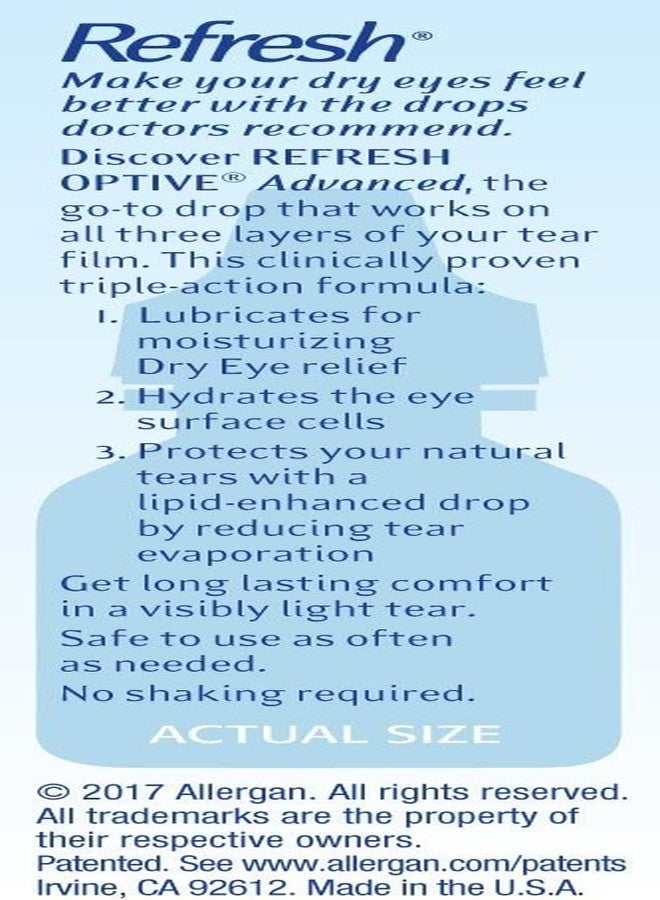 Refresh Optive Advanced Lubricant Eye Drops - 0.66 oz, (3 X Twin Packs) - Image 2